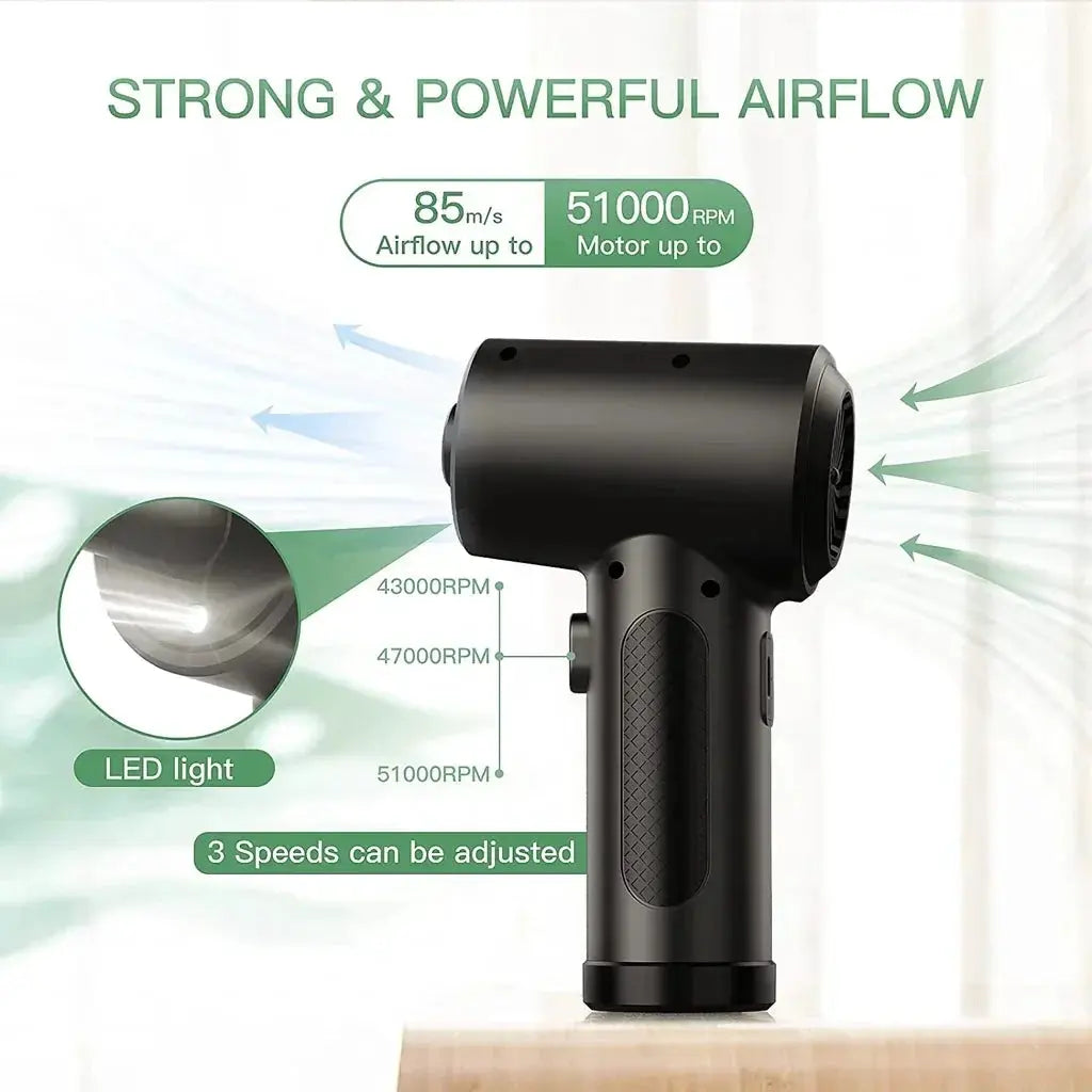 Cordless Portable Air Duster For Computer Cleaning 51000 RPM