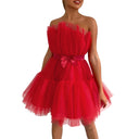 Strapless Tulle Mini Party Dress