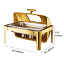 SucceBuy Roll Top Chafing Dish Buffet Set Stainless Steel Chafer