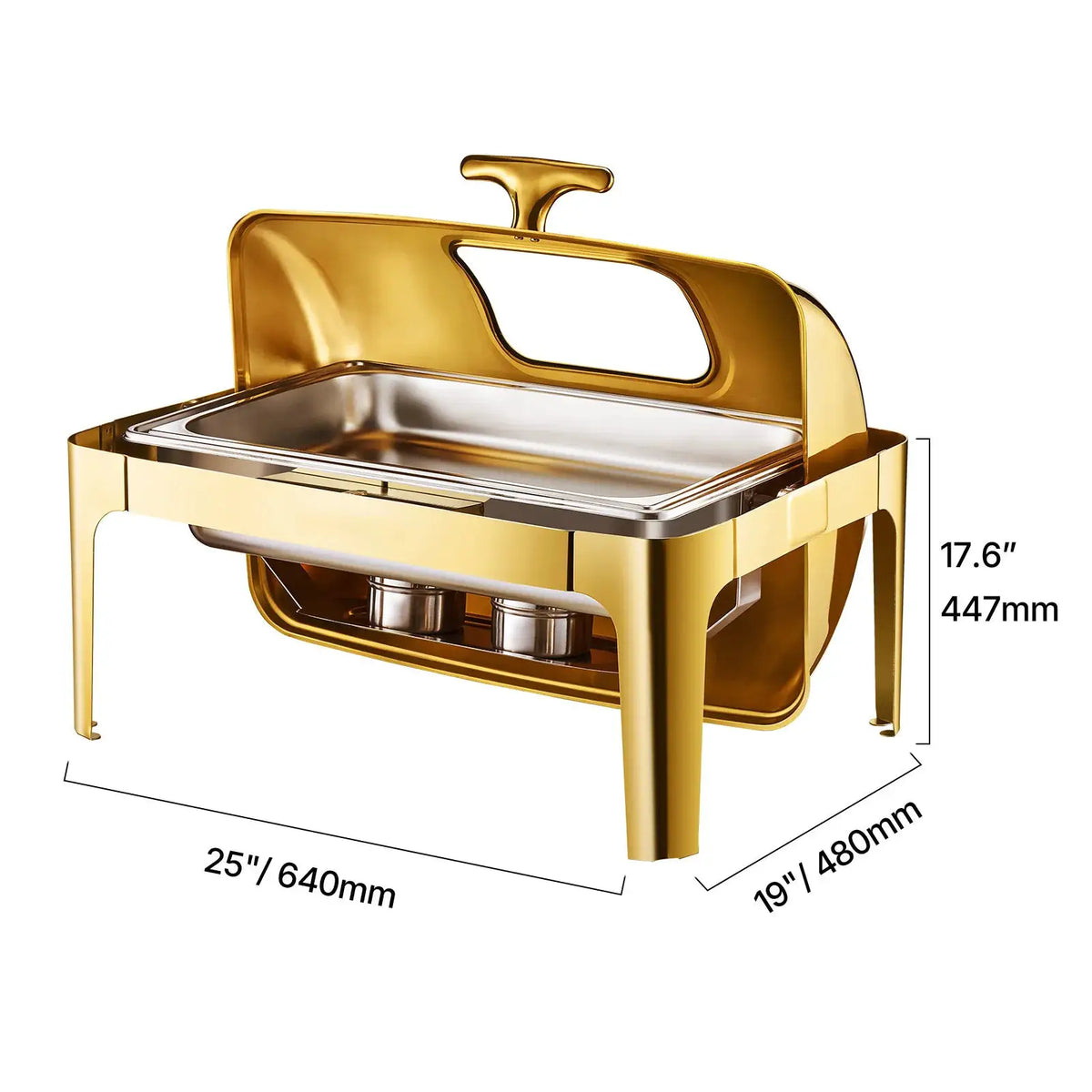 SucceBuy Roll Top Chafing Dish Buffet Set Stainless Steel Chafer — product view 7