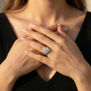 Moissanite Ring in Sterling Silver Prong