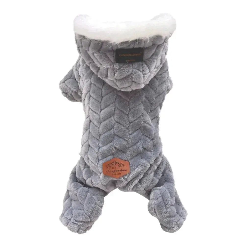 Winter Pet Dog Coat With Wool Lining Polyester Jumpsuit