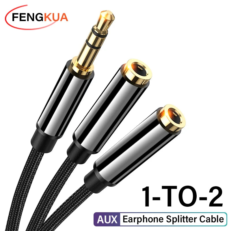 Dual AUX Headphone Splitter