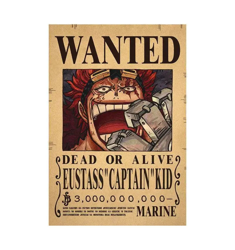 One Piece Luffy Vintage Wanted Posters Wall Decor Figure