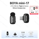 BOYA Mini Wireless Lavalier Microphone For iPhone iPad Android Type C 2.4 GHz HD