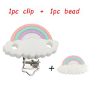 Kovict Silicone Beads Pacifier Clips Cartoon Animals Set
