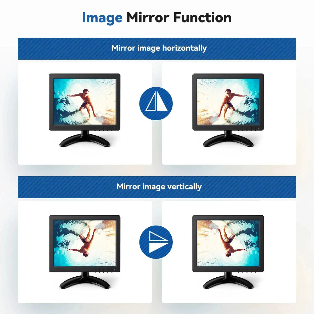 Eyoyo 8-inch 1024*768 Small Desktop Monitor CCTV Cameras Security Monitor Wall-mounted LCD Display with HDMI VGA BNC AV USB Port
