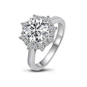 Moissanite Ring in Sterling Silver Certified