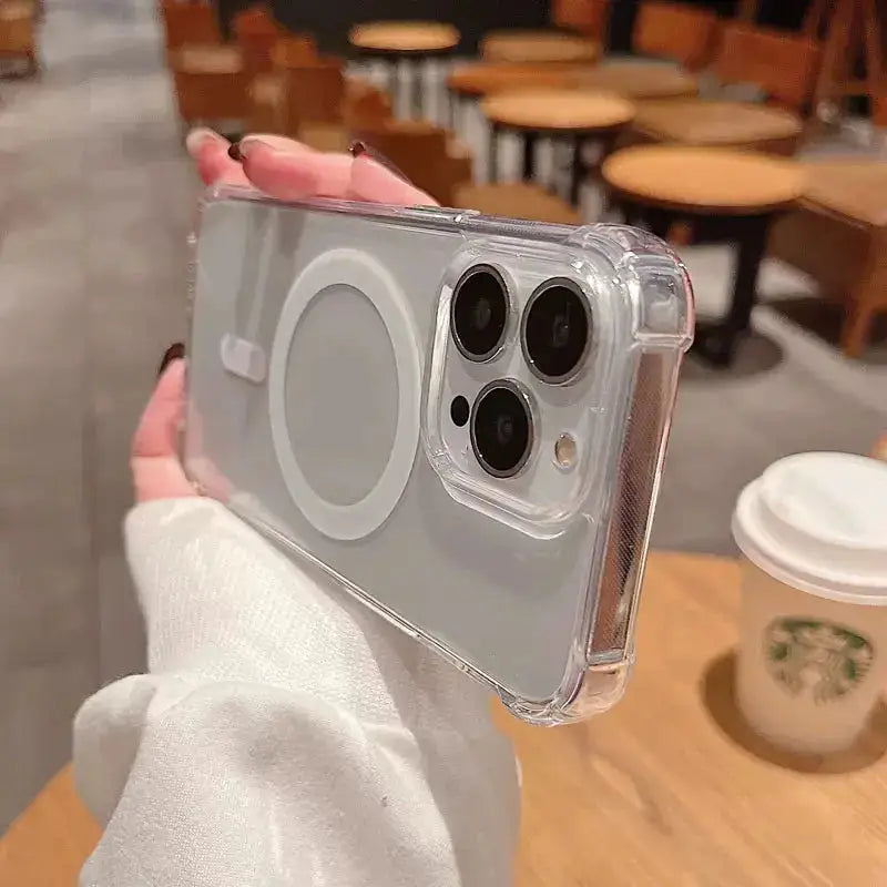 Magnetic Wireless Charge For Magsafe Transparent Acrylic Case For iPhone 17 18 11 12 13 14 15 16 Pro Max Shockproof Bumper Cover