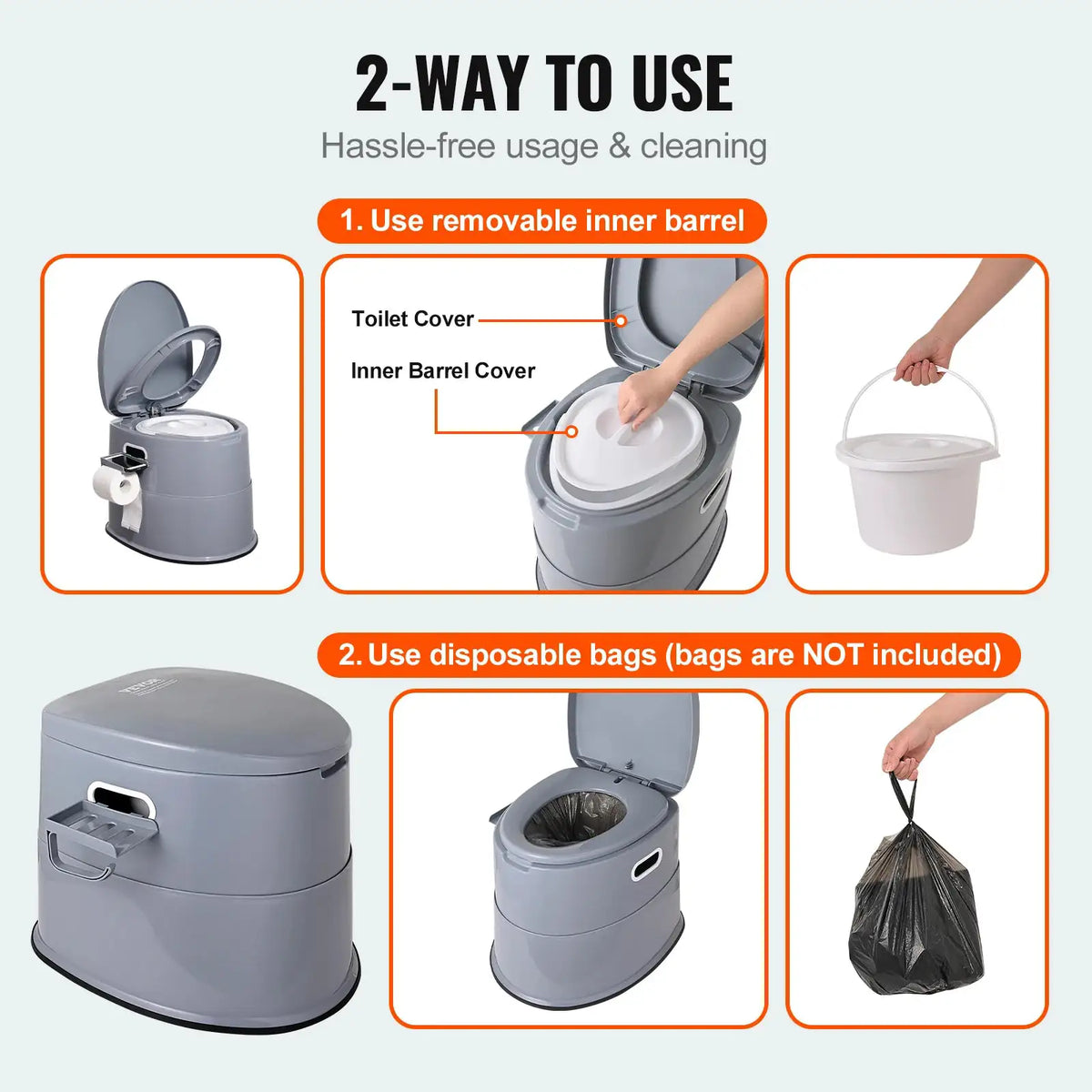 Portable Camping Toilet Gravity Flush — product image 4