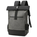 Waterproof USB Backpack Roll Top Leather
