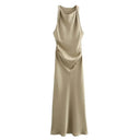 Satin Midi Dress For Women Comfort Fit