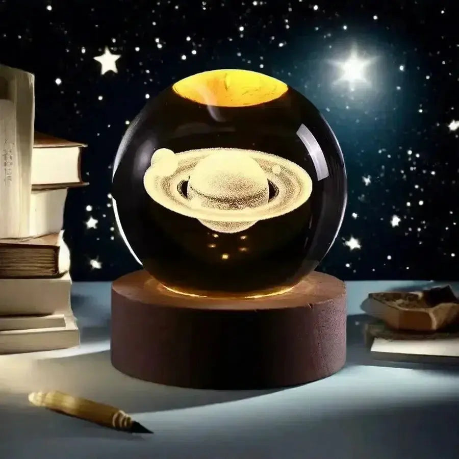 USB Powered Galaxy Crystal Ball Lamp 3D Moon Light