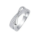 Cross Wrap Moissanite Ring Silver