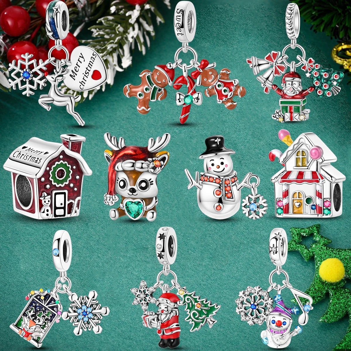 Charm Silver Plated Christmas Winter