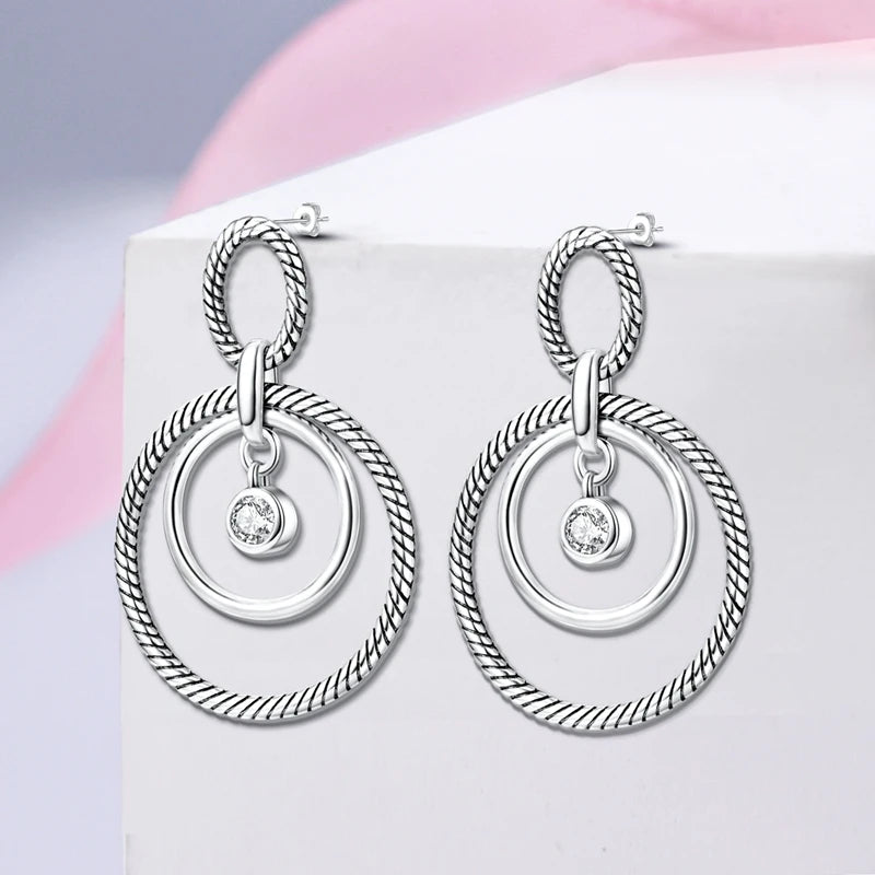 Silver Plated Cubic Zircon Geometric