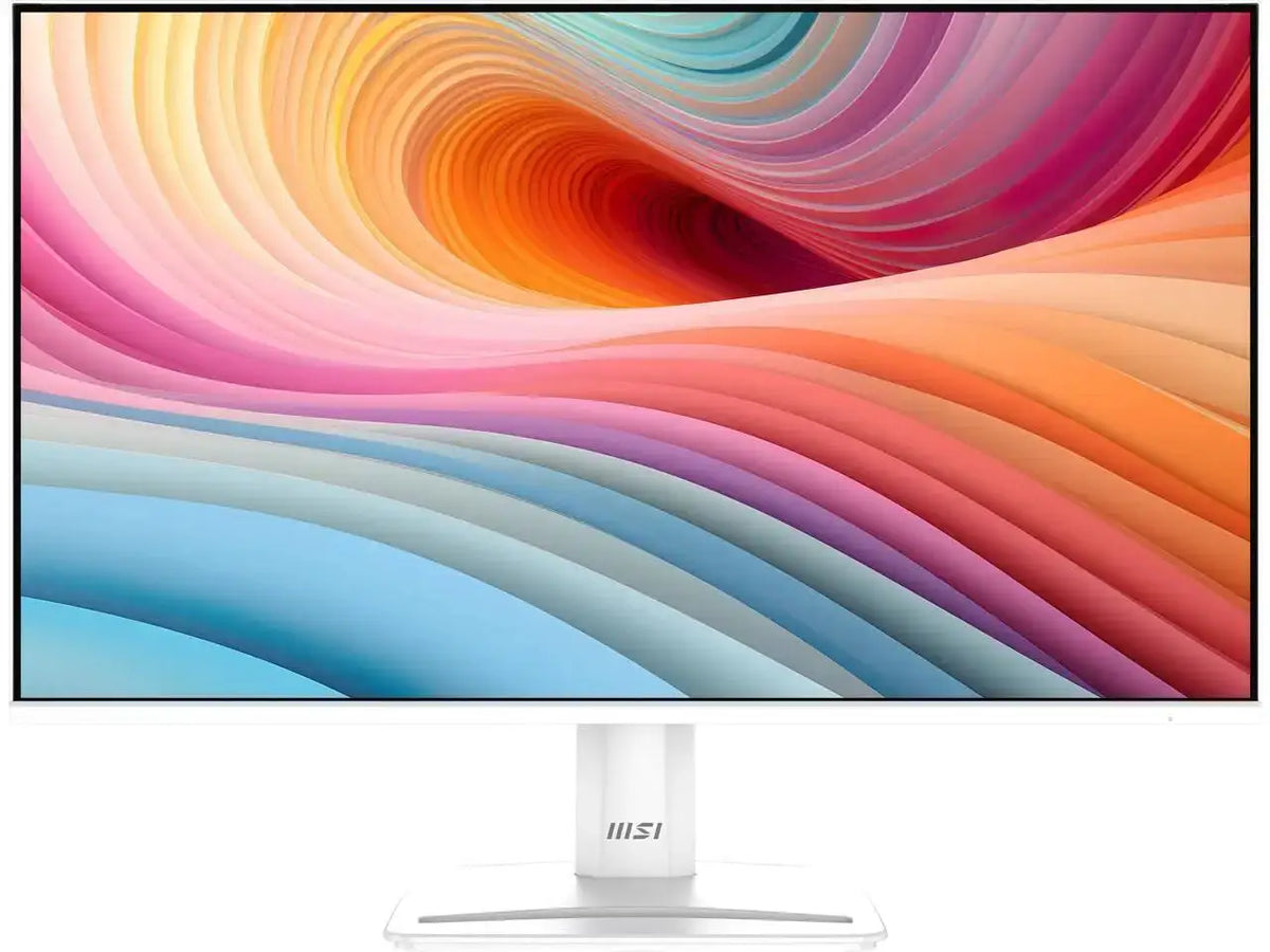 MSI 24" (24.5" viewable) Full HD 120Hz IPS with Adaptive Sync 1ms HDR Ready Built-in Speakers White Computer Monitor with phone accessory slot on stand PRO MP251W E2