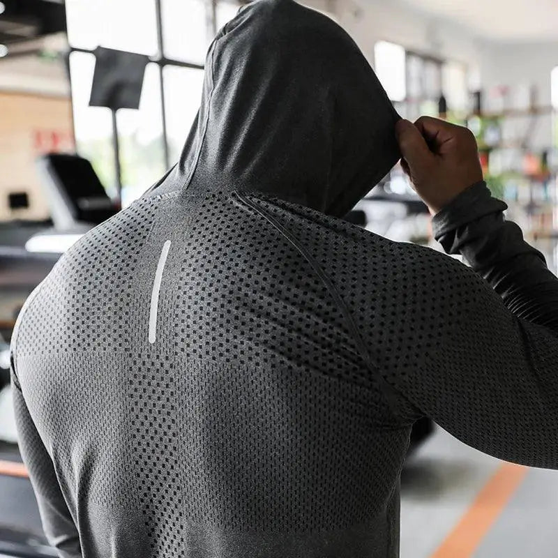 Mens Fitness Tracksuit Hoodie Joggers For Outdoor Workout