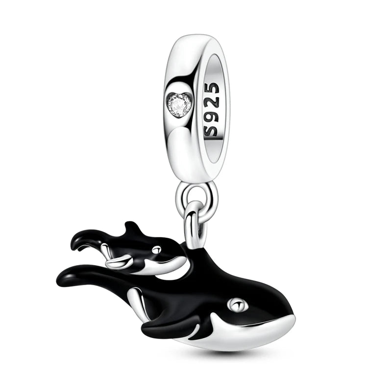 Charm Silver Animal Pendant Beaded