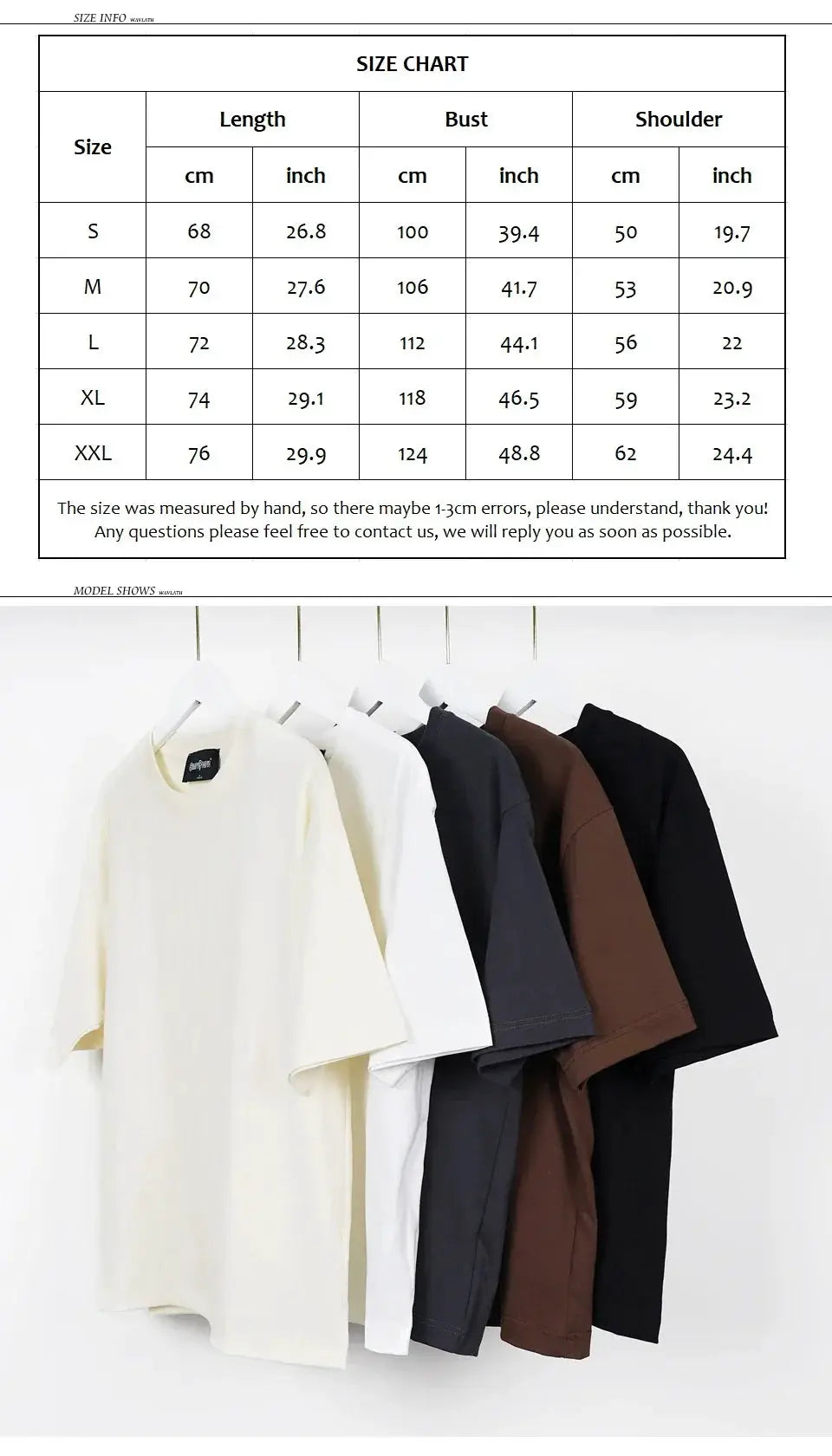WAVLATII Oversized Summer T Shirts For Women And Men Brown - OurLum.com