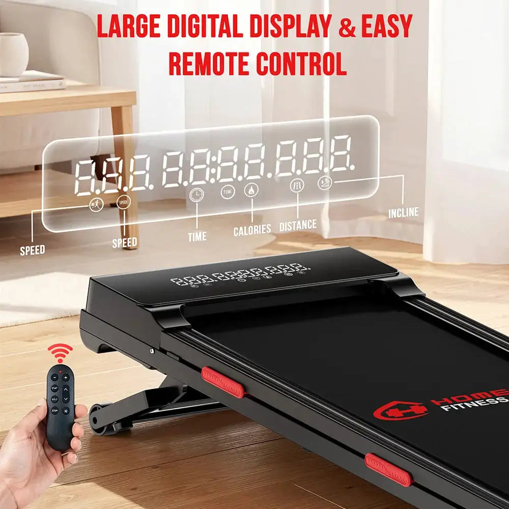 Walking Pad Treadmill 15% Auto Incline with Remote Control LED Screen Under Desk Treadmill, Compact Treadmills for Home Hiking