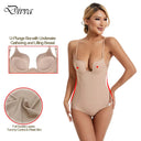 Elegant Backless Lace Bodysuit Deep V Neck Shapewear