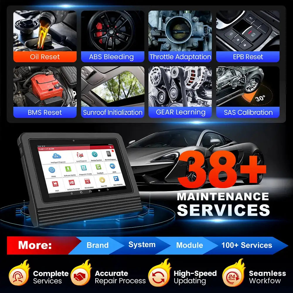 LAUNCH X431 PRO V5.0 Car Diagnostic 8"inch Auto OBD2 Scanner CANFD/DOIP SGW All System 37 Reset ECU Coding Bi-Directional PRO TT