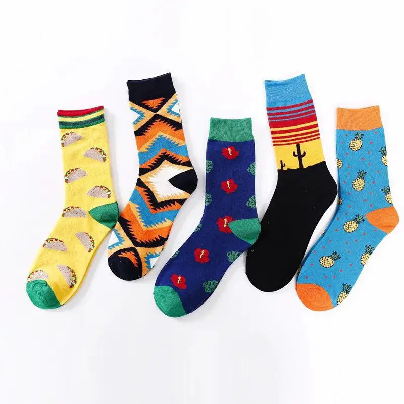 Playful Fruit Inspired Cotton Socks For Trendy Comfort