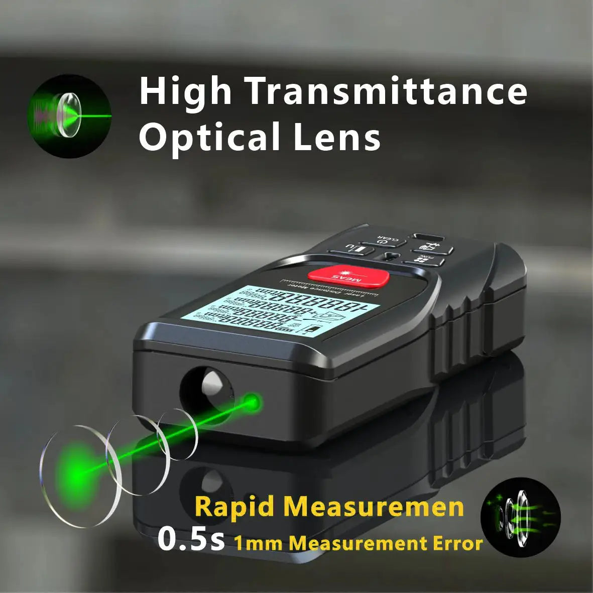 Laser Meter Green Laser Beam Digital Tape 50m 100m 120m Laser Distance Meter 2 Bubbles Leveling High Accuracy Laser Rangefinder