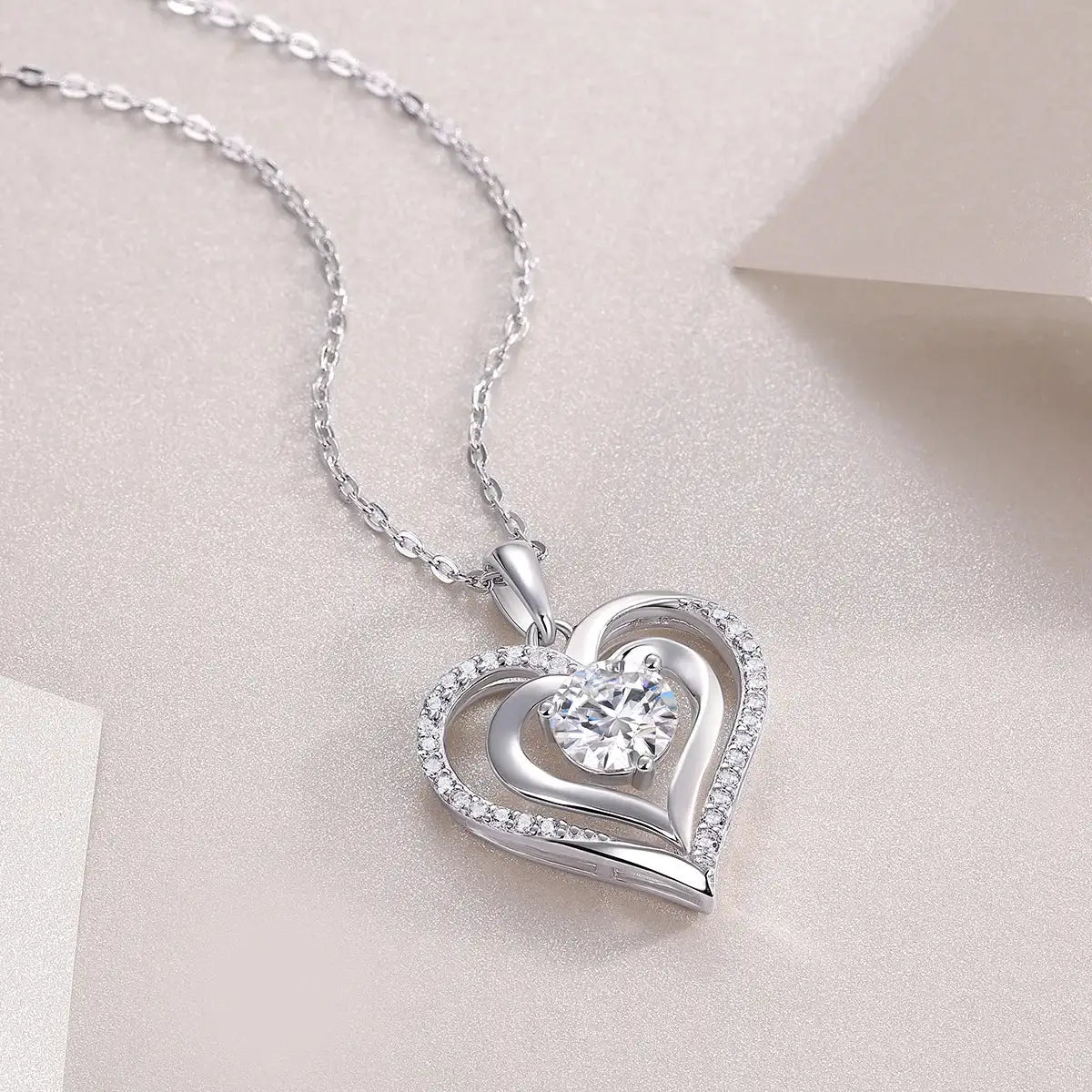 Heart Moissanite Pendant Necklace — product image 3