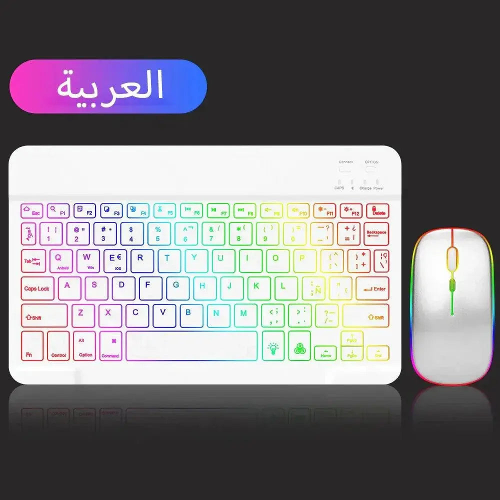 EMTRA Multilingual Backlit Keyboard And Mouse Portable Power