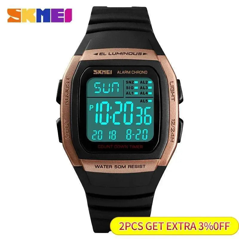 Digital Watch Dual Time Chronograph Men Digital Timepiece