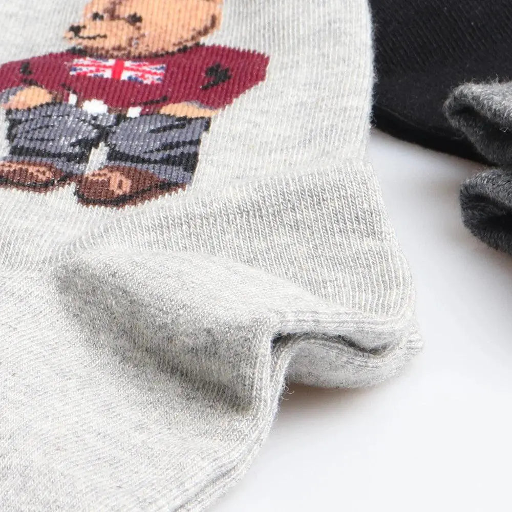 Charming Cartoon Bear Socks Trendy Comfort For Men