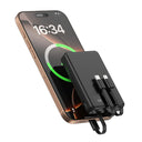 Slim Power Bank - 3 Built In Cables And Display
