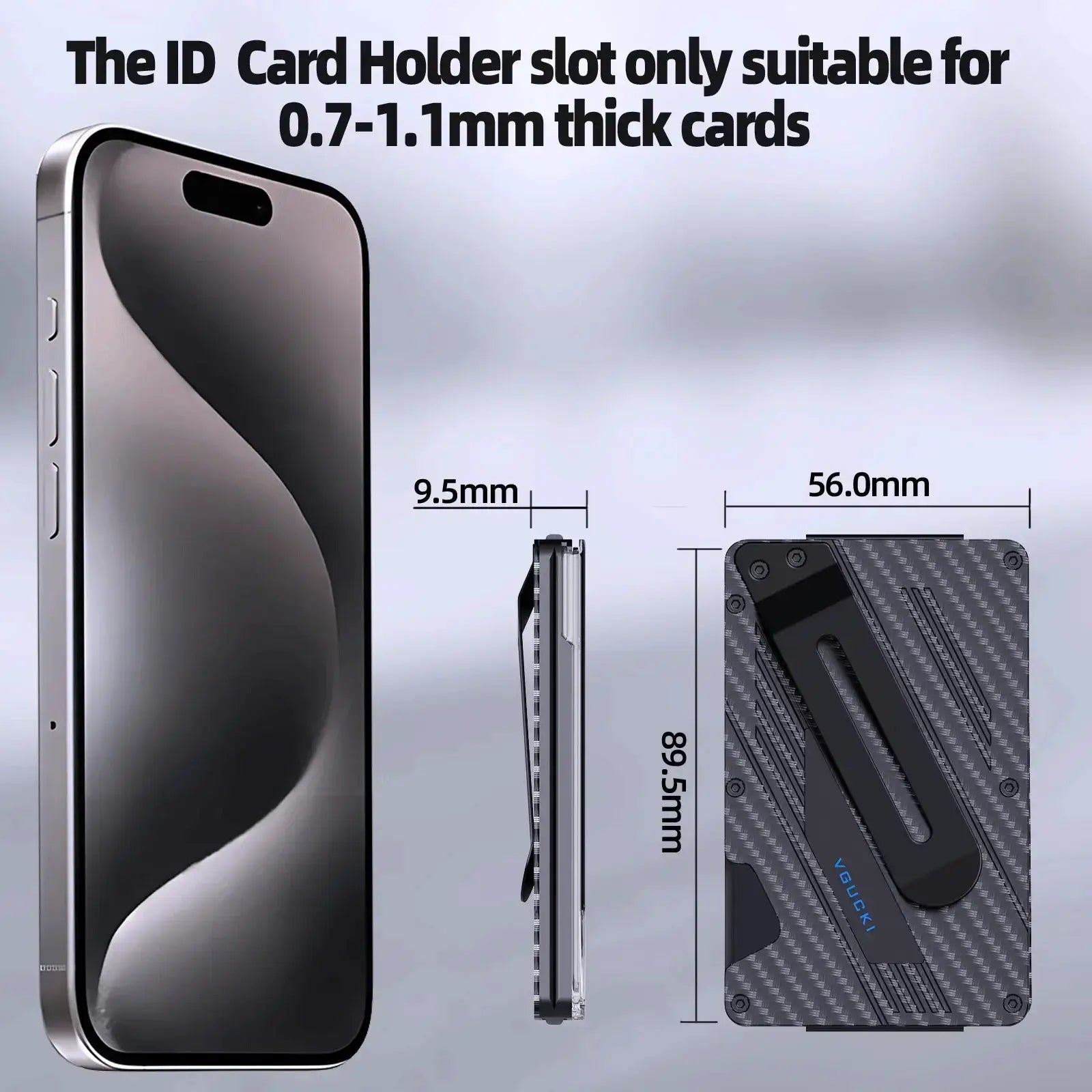 Men Slim Aluminum Money Clip Wallet RFID Blocking Protection