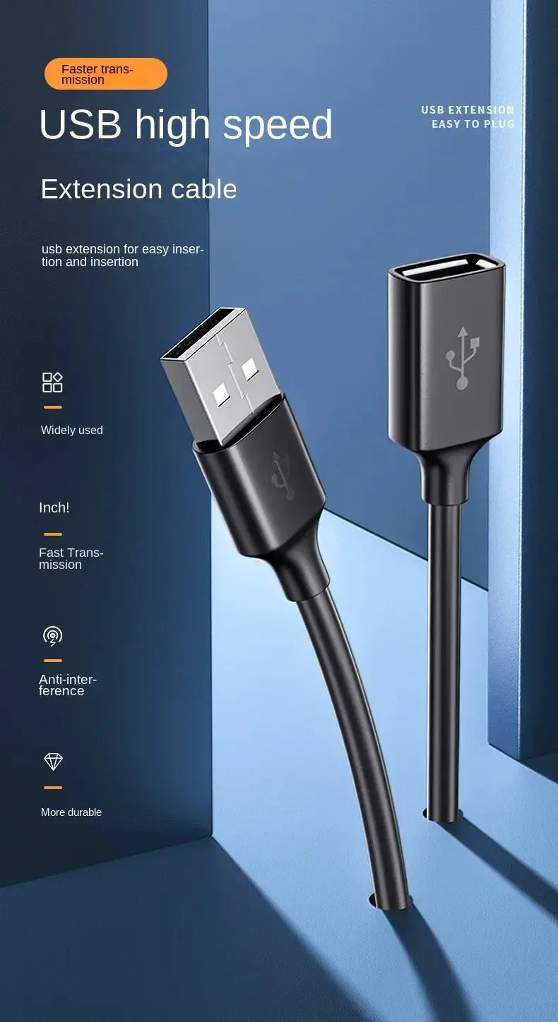 USB 2.0 Extension Cable Mini USB Extender Cord Fast Data