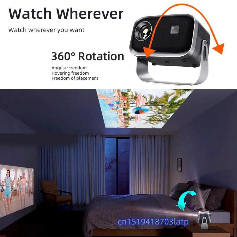 4K Portable Mini Projector With WiFi And Bluetooth Compact