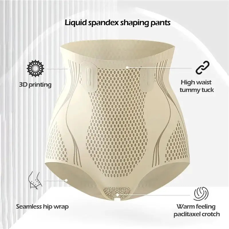 High Waisted Ice Silk Body Shaper Briefs For Comfort