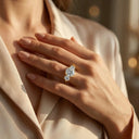 Moissanite Ring in Sterling Silver Three