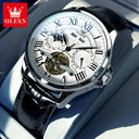 OLEVS Moon Phase Luxury Automatic Watch Roman Dial Steel