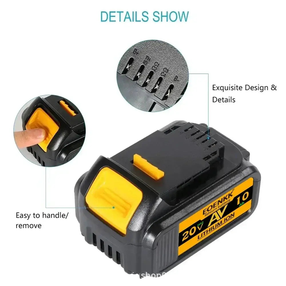 20V 10Ah Lithium Replacement Battery For Power Tools
