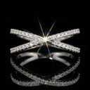 Moissanite Ring in Sterling Silver Crossover