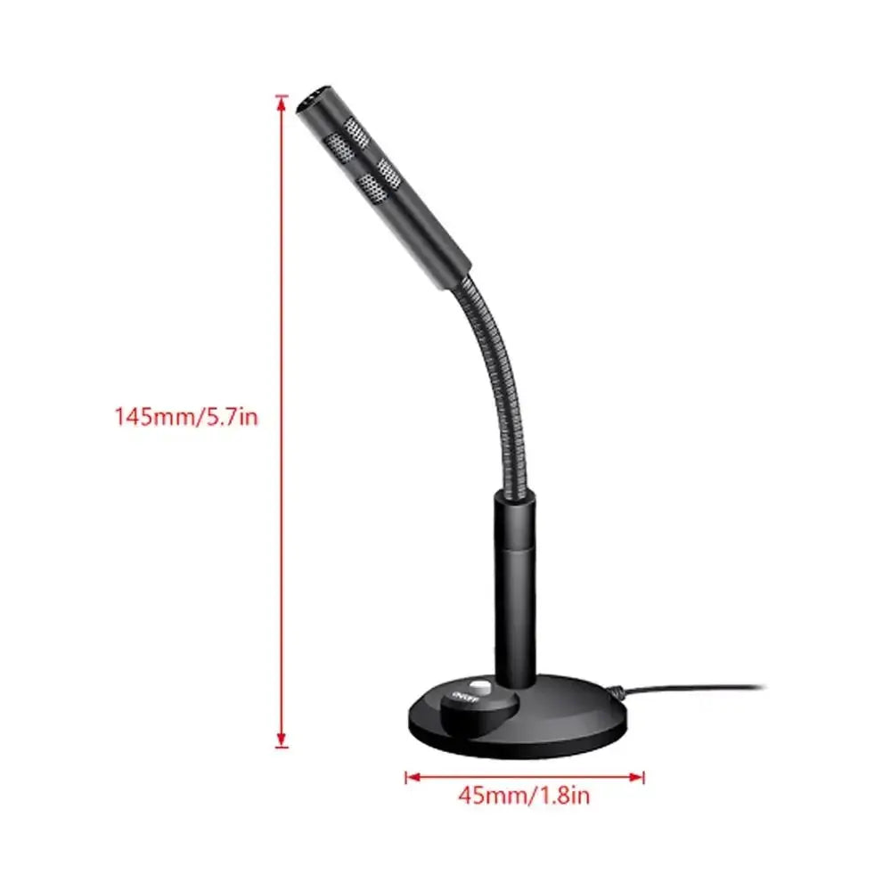 Mini 3.5mm Studio Microphone USB Desktop Wire Gaming Mic Speech Mic Stand Holder For PC Notebook Podcast Recording Studio