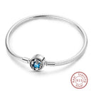 Sterling Silver Snake Chain Heart-shaped