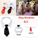 Pet Formal Necktie Tuxedo Bow Tie Black and Red Collar
