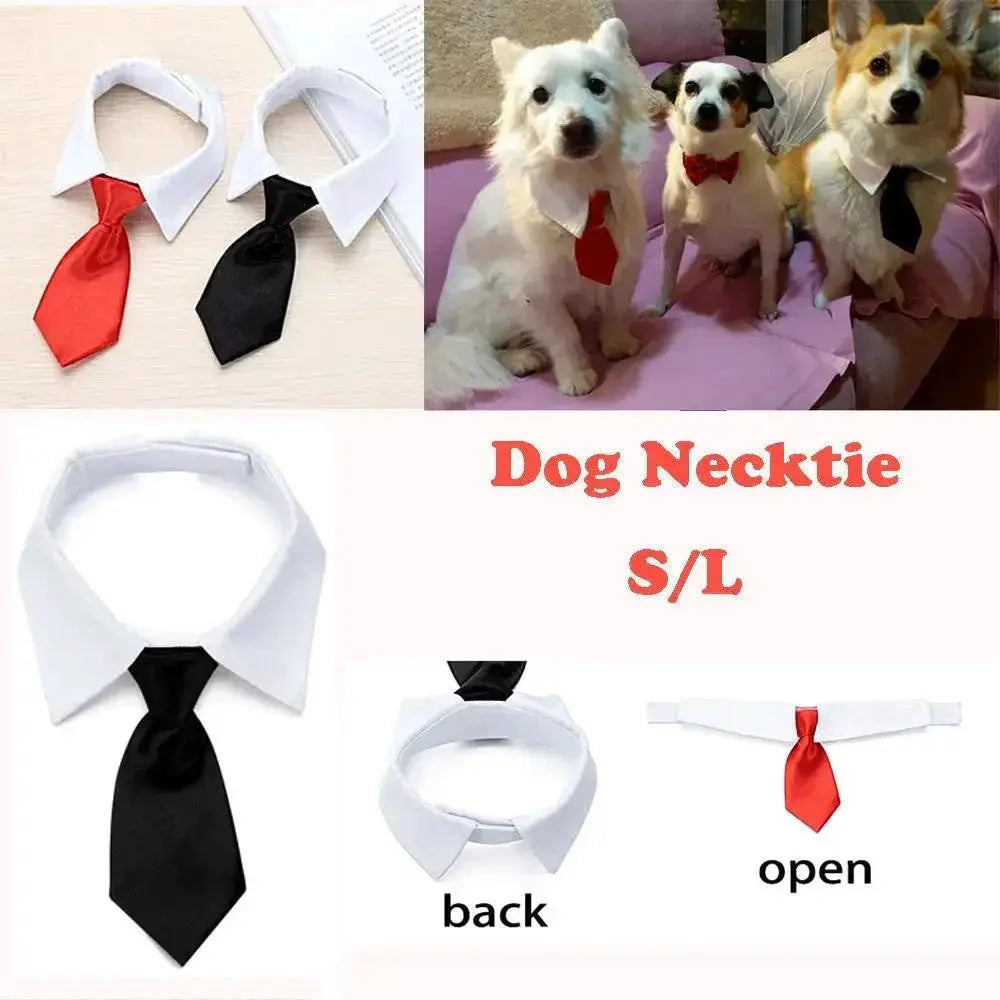Pet Formal Necktie Tuxedo Bow Tie Black Red Collar