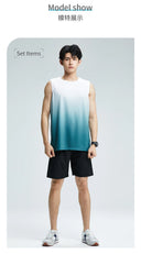 Fitness Clothes Men's Ice Silk Quick-Dry Vest Set T-Shirt