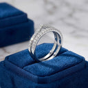 V Shape Moissanite Ring Sterling Silver