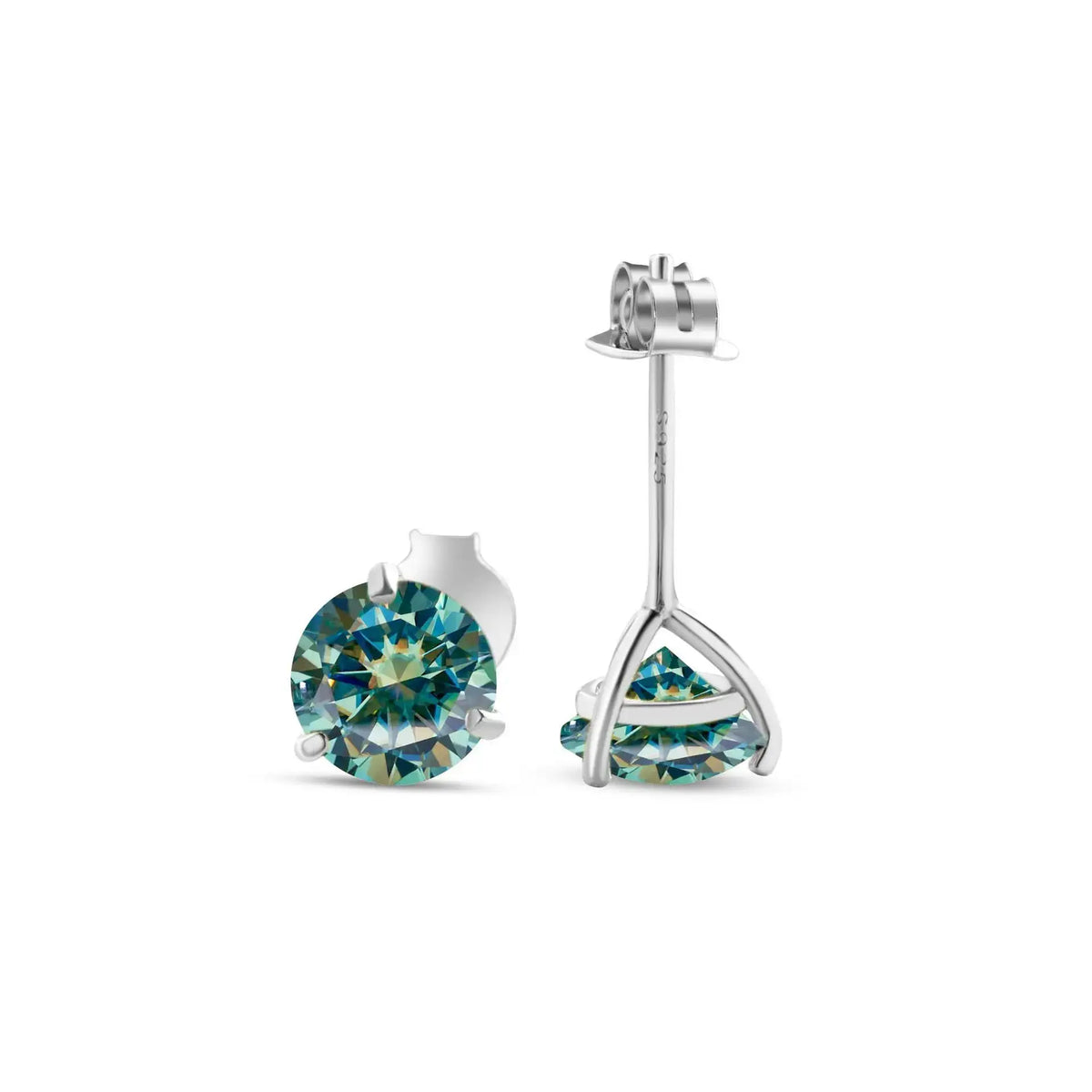 0.5/1 Carat *2 Moissanite S925 Sterling Silver Stud Earrings Sparkling Wedding Jewelry Gift, Classic & Stylish Festival Gift