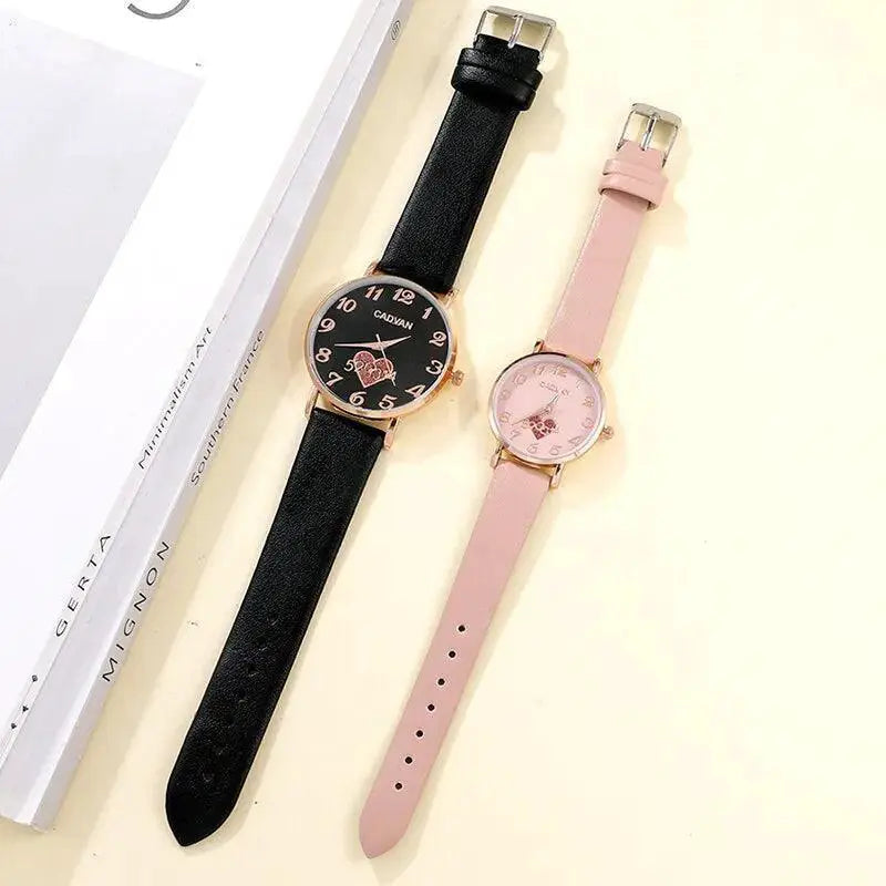Luxury Leather Quartz Watches For Stylish Couples Set